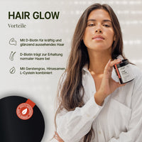 HAIR GLOW | Gerstengras, Hirsesamen, L-Cystein und D-Biotin